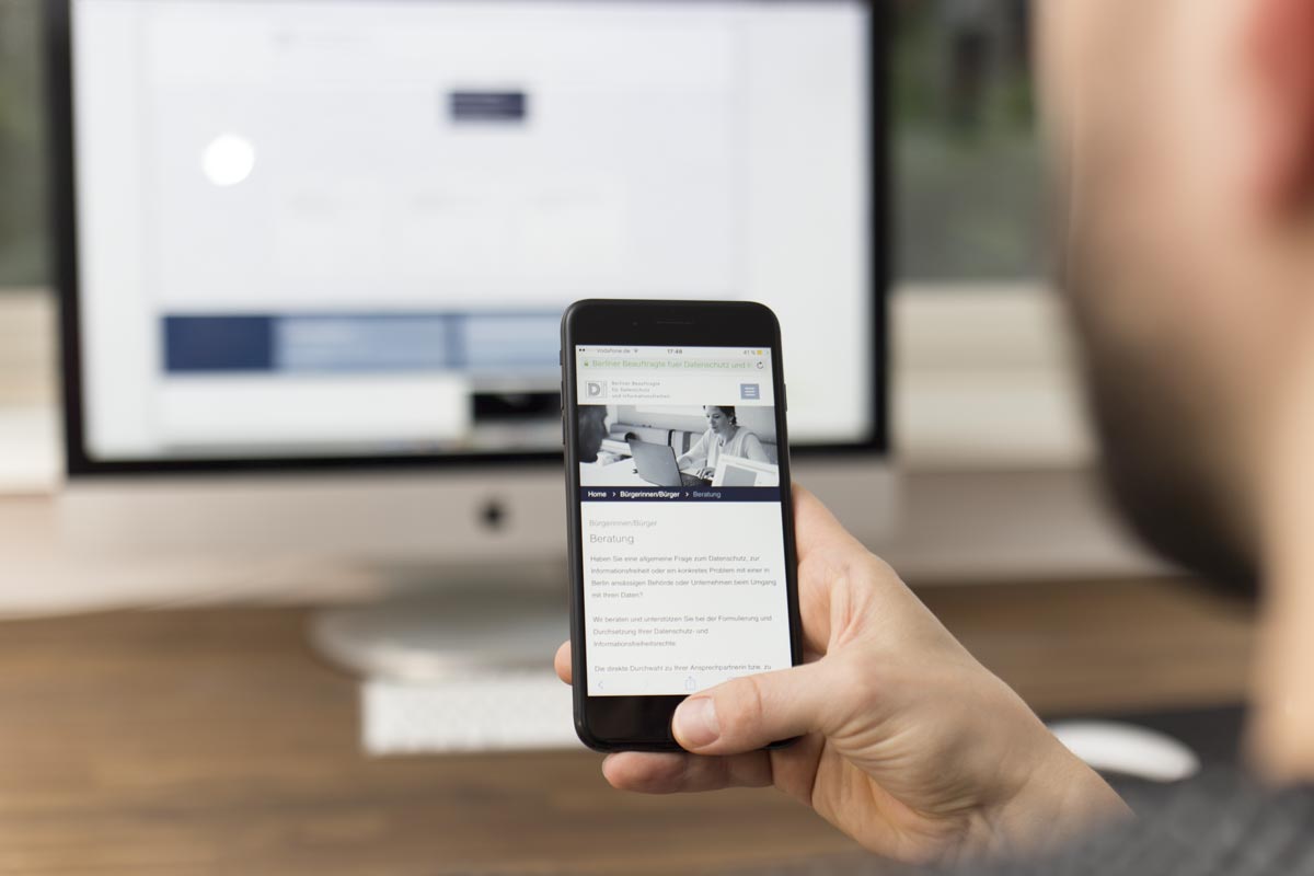 Webdesign für die Website die Berliner Datenschutzbeauftragte